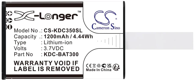 Alt view image 3 of 3 - Estry Battery Replacement for KOAMTAC KDC350LNi-OP KDC350CNi-SR KDC350Li-MO-R2-WFG KDC350CN-SF KDC350Li-D-R2-WFG KDC350CN-G6SR-R2 KDC350C-SR-3K KDC350Ci-SR KDC350LNGi-MO-R2 KDC350Li-OP KDC-BAT300
