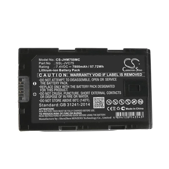 Alt view image 5 of 5 - Estry Battery Replacement for GY-HM650EC GY-HM660RE GY-LS300CHE GY-HM200ESB GY-HM620E GY-HM650U GY-HMQ10U LC-2J GY-HM650 GY-HM200 GY-HM600 GY-HMQ10 GY-HM600U JY-HM360E GY-HM600E GY-HMQ10E SSL-75
