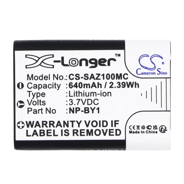 Alt view image 5 of 5 - Estry Battery Replacement for HDR-AZ1 HDR-AZ1/W HDR-AZ1VR/W HDR-AZ1VR Action Cam Mini AZ1 NP-BY1