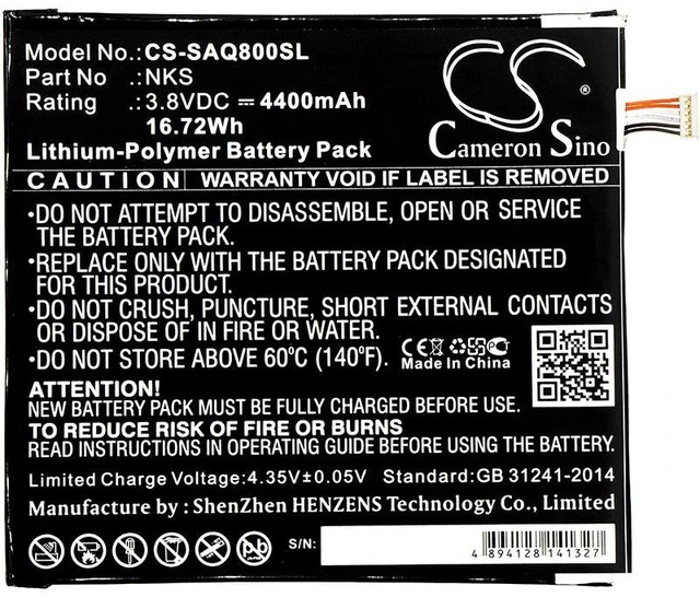 Alt view image 3 of 4 - Estry Battery Replacement for Sprint AQT80 Slate 80 NKS