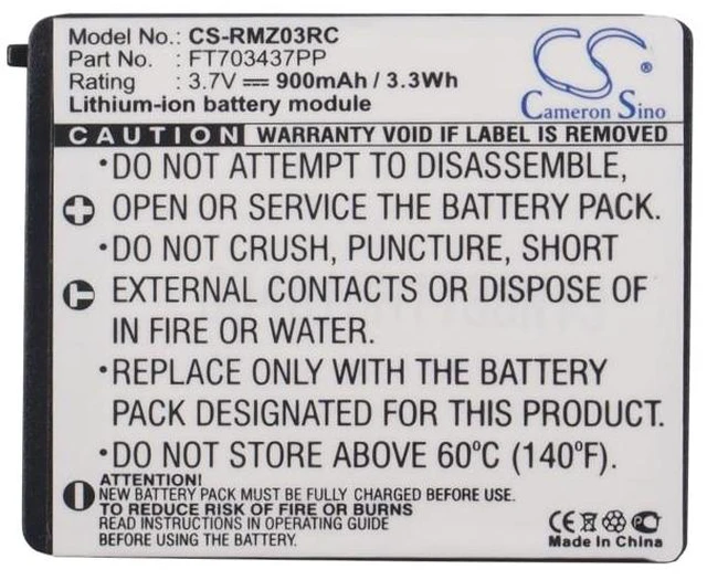 Alt view image 5 of 5 - Estry Battery Replacement for Mamba RC03 RC03-001201 FT703437PP RZ03-00120100-0000