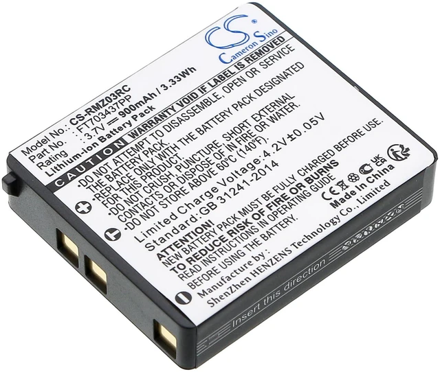 Main image of Estry Battery Replacement for Mamba RC03 RC03-001201 FT703437PP RZ03-00120100-0000