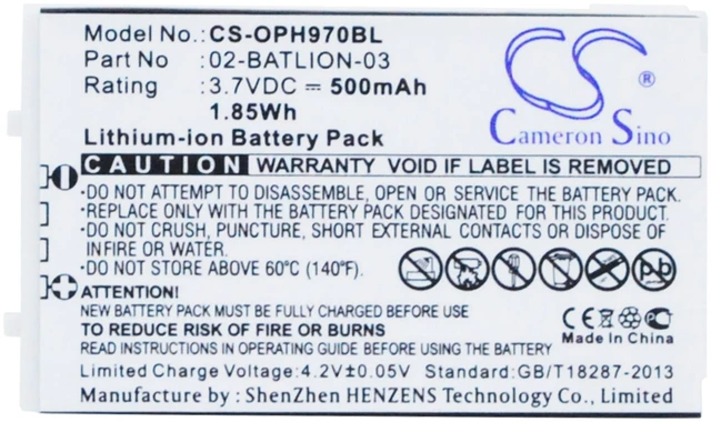 Alt view image 5 of 5 - Estry Battery Replacement for Opticon OPL-7724 OPL-9728 OPL-9727 OPL-9723 OPL-7734 OPL-9713 OPL-9712 OPL-9724 OPL-9700 OPL-9725 ORBLIOP0012 11267 02-BATLION-03