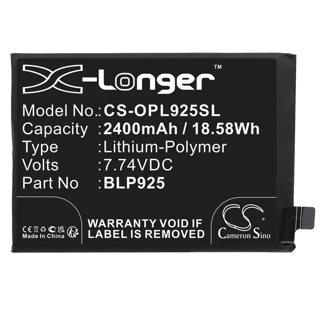 Alt view image 3 of 4 - Estry Battery Replacement for CPH2411 Ace 5G 2022 10R 5G 2022 10R 5G 2022 150W 10R PGKM10 BLP925