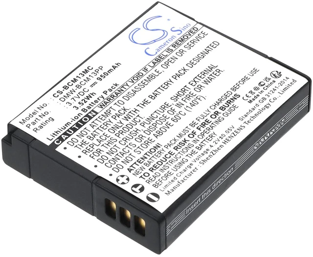 Main image of Estry Battery Replacement for DMC-ZS100K DMC-ZS30 DMC-ZS45K DMC-FT5D DMC-TZ40S DMC-ZS40S DMC-TS5S DMC-TZ61 DMC-TS5 DMC-FT5A DMC-FT5K DMC-TZ40 DMC-ZS30W DMC-ZS60K DMW-BCM13 DMW-BCM13E DMW-BCM13PP