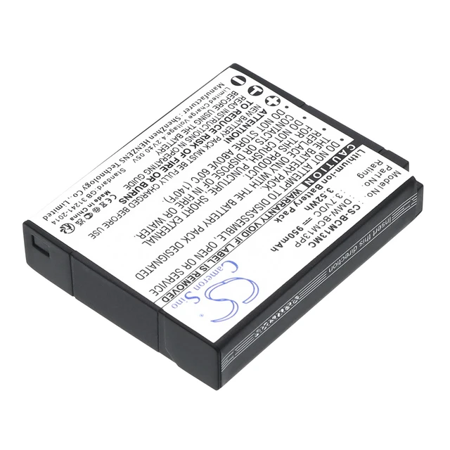 Alt view image 2 of 5 - Estry Battery Replacement for DMC-ZS100K DMC-ZS30 DMC-ZS45K DMC-FT5D DMC-TZ40S DMC-ZS40S DMC-TS5S DMC-TZ61 DMC-TS5 DMC-FT5A DMC-FT5K DMC-TZ40 DMC-ZS30W DMC-ZS60K DMW-BCM13 DMW-BCM13E DMW-BCM13PP