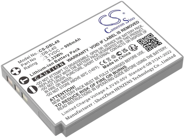 Main image of Estry Battery Replacement for Sanyo Xacti VPC-HD2 Xacti VPC-HD1E Xacti DMX-HD1A Xacti VPC-HD1 Xacti DMX-HD800 Xacti VPC-HD1EX Xacti VPC-HD800 Xacti DMX-HD2 Xacti DMX-HD1 DB-L40 DB-L40AU DB-L40A