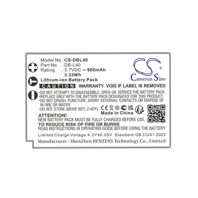 Alt view image 5 of 5 - Estry Battery Replacement for Sanyo Xacti VPC-HD2 Xacti VPC-HD1E Xacti DMX-HD1A Xacti VPC-HD1 Xacti DMX-HD800 Xacti VPC-HD1EX Xacti VPC-HD800 Xacti DMX-HD2 Xacti DMX-HD1 DB-L40 DB-L40AU DB-L40A