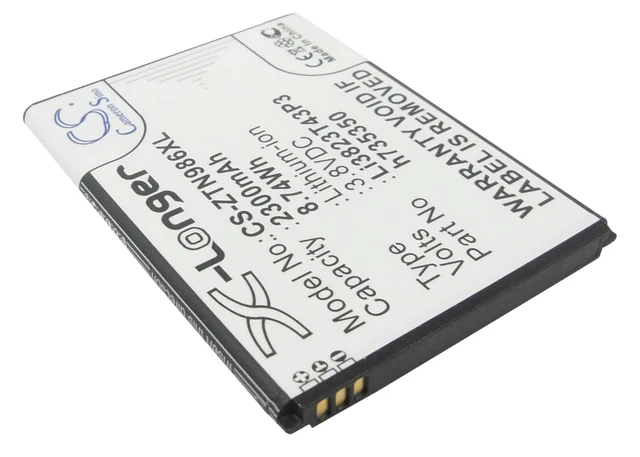 Alt view image 2 of 5 - Estry Battery Replacement for Q801L Maven 2 Imperial II N9516 Warp Sync Z828TL Z828 Avid Trio V975 Z818L Stratos Mid Night Pro Z836BL Z831 Li3823T43P3h735350