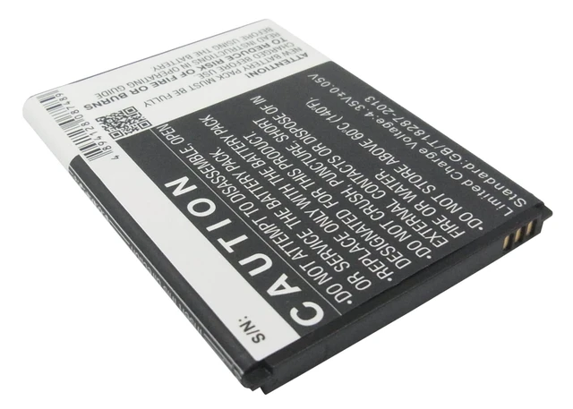 Alt view image 3 of 5 - Estry Battery Replacement for Q801L Maven 2 Imperial II N9516 Warp Sync Z828TL Z828 Avid Trio V975 Z818L Stratos Mid Night Pro Z836BL Z831 Li3823T43P3h735350