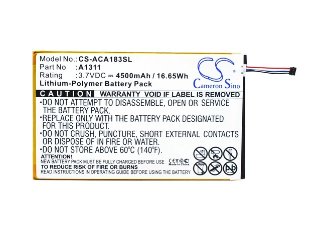 Alt view image 5 of 5 - Estry Battery Replacement for A1-830-2Csw-L16T Iconia A1-830-25601G01nsw Iconia Tab 8 A1-830 KT.0010M.004 A1311
