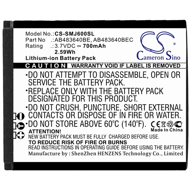 Alt view image 3 of 4 - Estry Battery Replacement for B3210 Corby TXT SGH-M600 SGH-M610 GT-B3310 GT-S8300 S8300 Ultra SGH-J578 SGH-M608 S7350 Ultra Slide SGH-2040 AB483640DU AB483640BU AB483640BEC AB483640BE BST3108BC