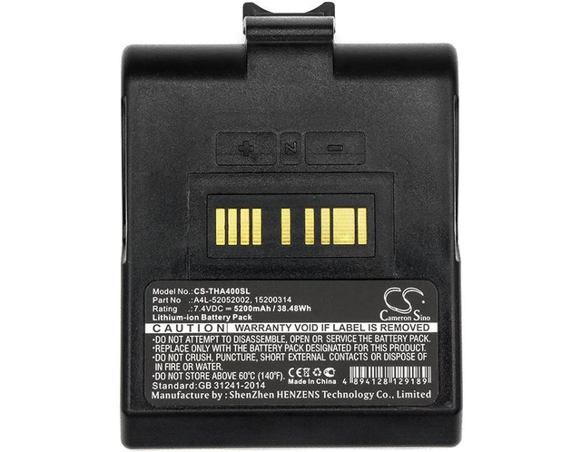 Alt view image 3 of 3 - Estry Battery Replacement for TSC Alpha 4L A4L-52052002 15200314 98-0520022-10LF
