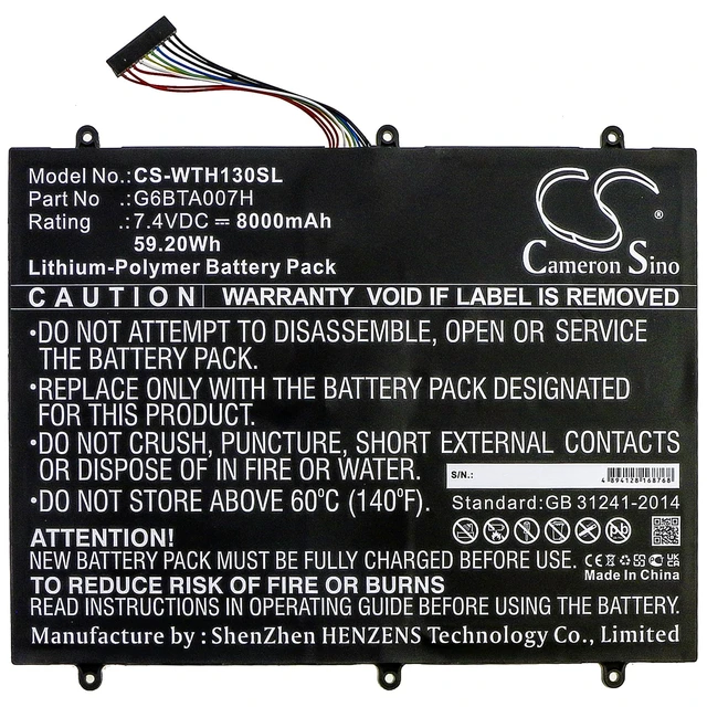 Alt view image 3 of 5 - Estry Battery Replacement for Cintiq Companion 2 DTH-W1300 G6BTA007H