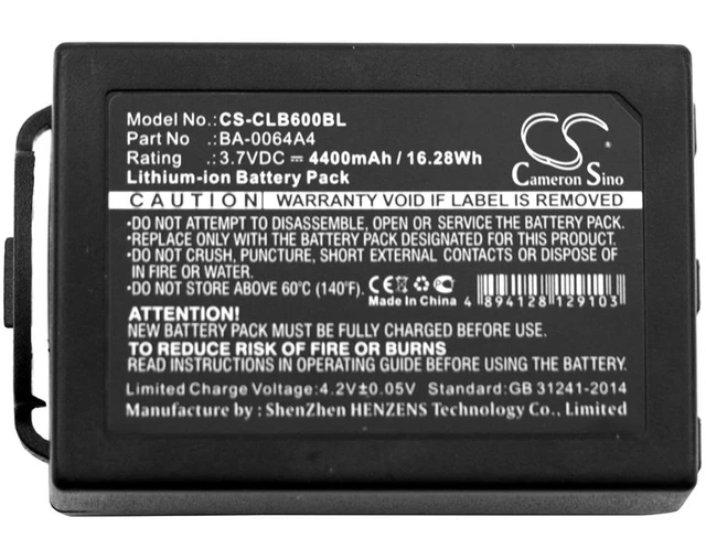 Alt view image 5 of 5 - Estry Battery Replacement for CipherLAB CP60G CP60 BCP60ACC00002 BCP60ACC00106 BA-0064A4
