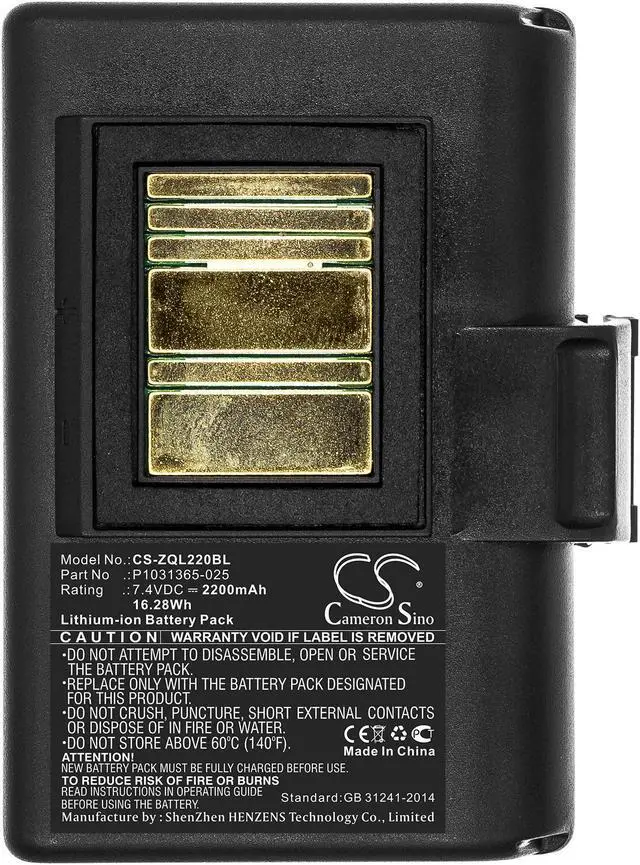 Alt view image 3 of 4 - Estry Battery Replacement for Zebra QLn220HC ZQ520 P1023901-LF P1023901 BTRY-MPP-34MAHC1-01 P1031365-069 P1051378 P1031365-025 AT16004