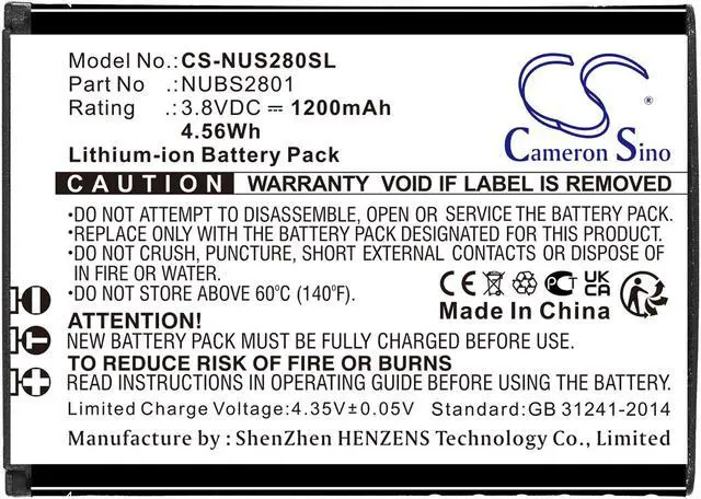Alt view image 3 of 3 - Estry Battery Replacement for NUU Mobile F4L 4G LTE S2801L NUBS2801