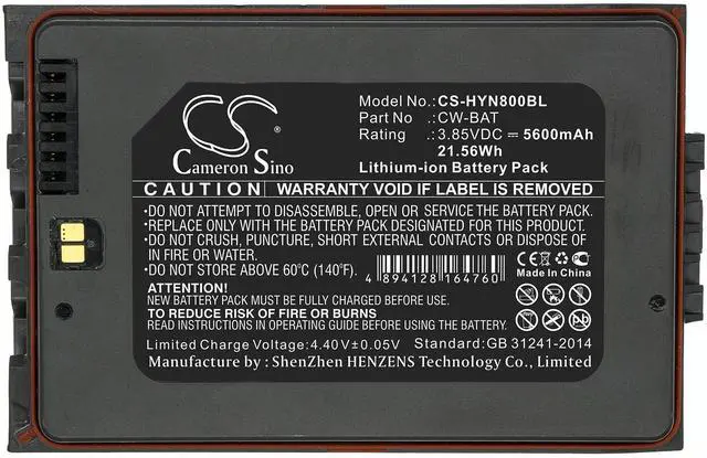 Alt view image 4 of 5 - Estry Battery Replacement for CN80L0N Dolphin CN80 CW-BAT 8754-871810-01 CX80-BAT-EXT-WRLS1