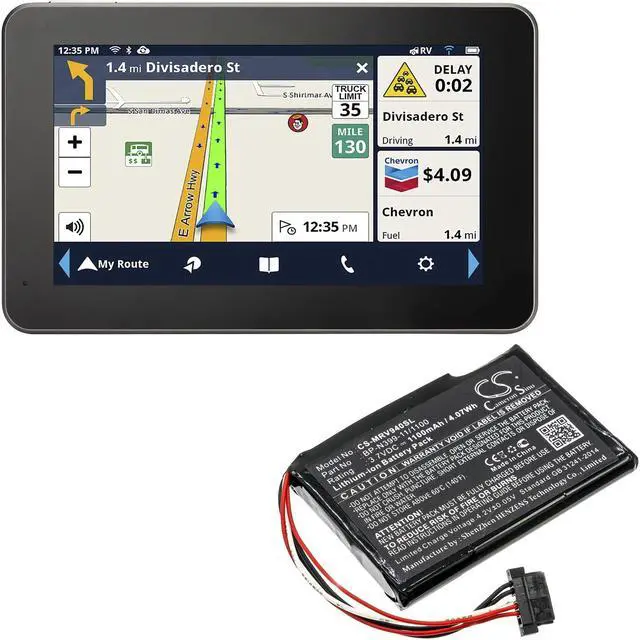Alt view image 6 of 6 - Estry Battery Replacement for Magellan RoadMate RV 9490T-LMB BP-N399-11/1100