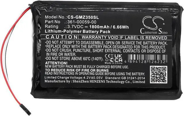 Alt view image 3 of 5 - Estry Battery Replacement for ZUMO 340LM ZUMO 350LM ZUMO 390LM 361-00059-00 361-00059-01
