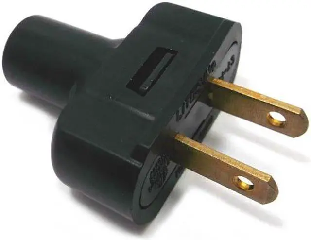 Main image of 02633 - AC PLUG 2POS 15A 125V RUBBER BLK NON POLARIZED