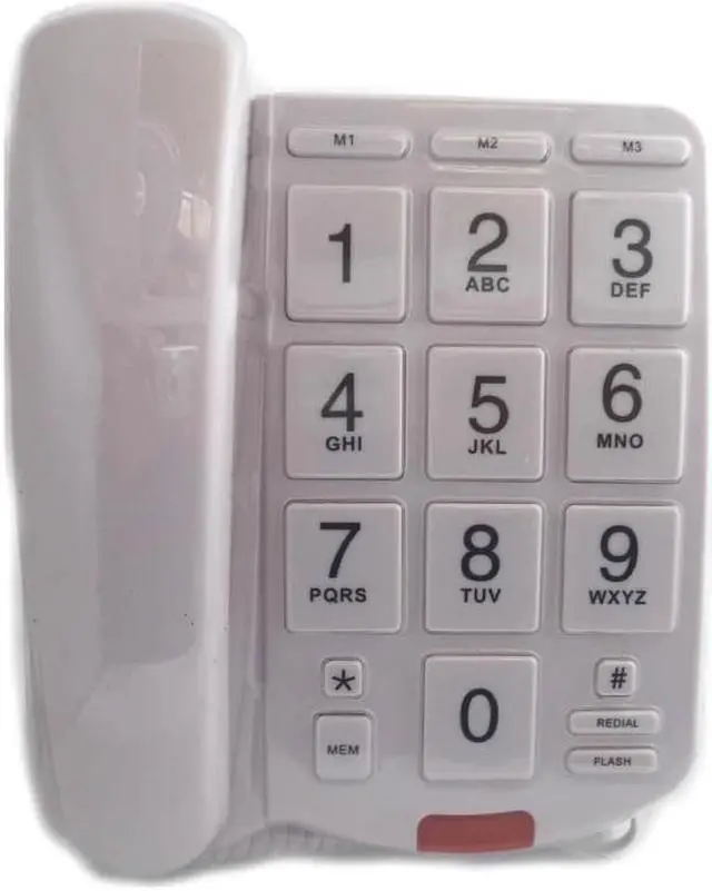 Main image of TEL-3-WHITE - TELEPHONE WITH BIG BUTTONS WHITE PHONE