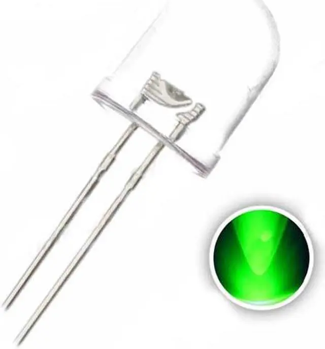 Main image of NTE30066 - LED10 WATERCLEAR GRN 3500MCD 4V 20MA (2 pcs/pkg)