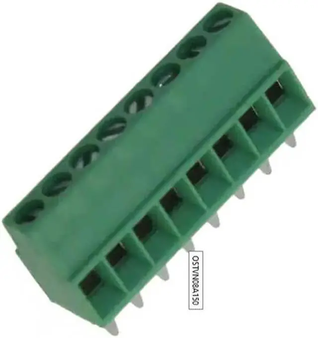 Main image of OSTVN08A150 - TERM BLOCK 8P PCST 2.54MM 18-30 AWG 6A/125V GRN SIDE ENTRY