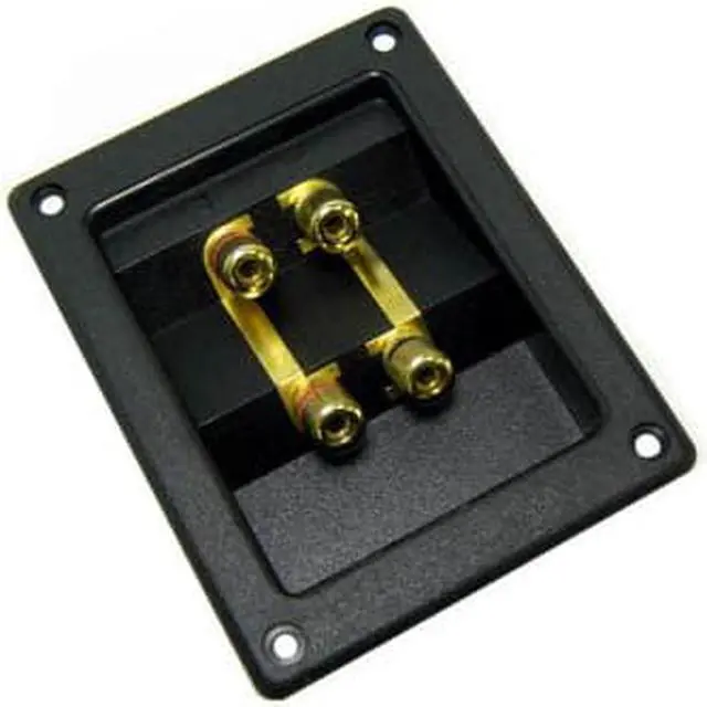 Alt view image 2 of 3 - ST1006 - SPEAKER TERM 4POS SQ 123X95MM CH WITH BANANA JACK GOLD/ RED AND BLK