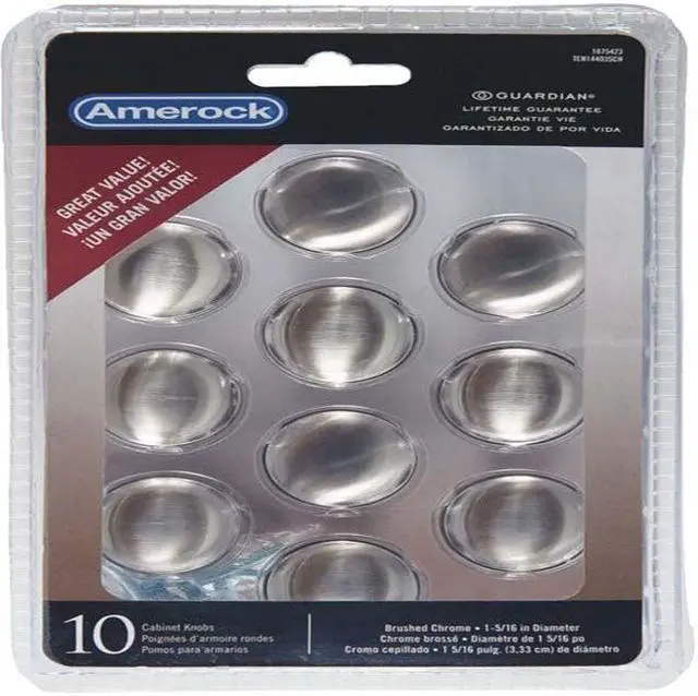 Alt view image 2 of 2 - 1875423 - DOOR KNOB 1-5/16IN DIA #8-32 MTG HOLE SATIN NICKEL (10 pcs/pkg)