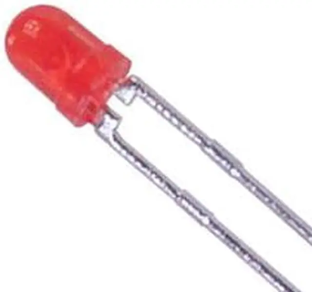 Main image of 05844 - LED3 DIFF RED 400-600MCD 3V 630NM (100 pcs/pkg)