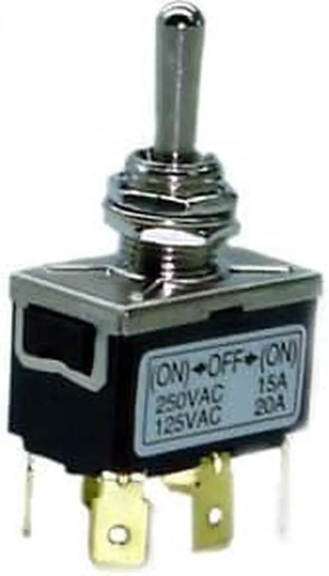 Main image of L7A127A3B4H5 - TOGGLE SWITCH MOM 2P2T 20A (ON)- OFF-(ON) 125VAC TH QT 12MM HOLE