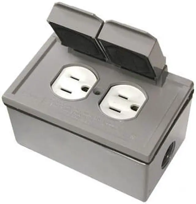 Main image of 741-4976-KTG - ELECTRICAL RECEPTACLE 2POS 15A 125V WITH WALLPLATE WP GRAY KIT