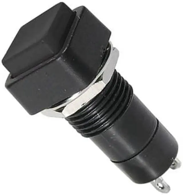 Main image of 44-481-0 - PUSH SWITCH MOM 1P1T NO THR SOL SQUARE BLK 3A/125VAC (10 pcs/pkg)