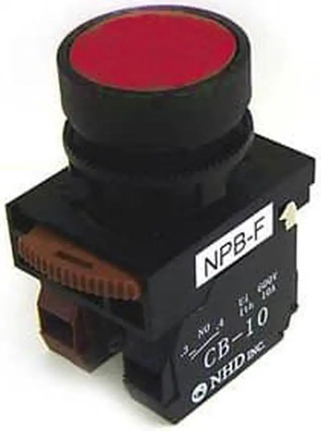 Alt view image 2 of 2 - NPB22-F11R - PUSH SWITCH INDUSTRIAL NO/NC RED