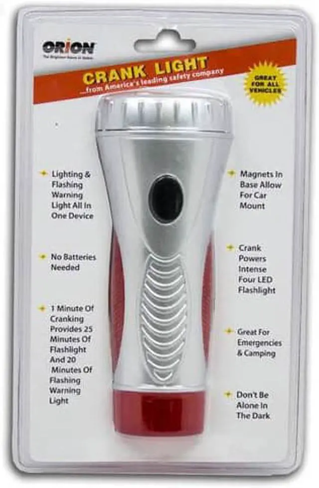 Main image of 5742 - FLASHLIGHT WHITE 4LED CRANK POWERED MAGNETIC BASE
