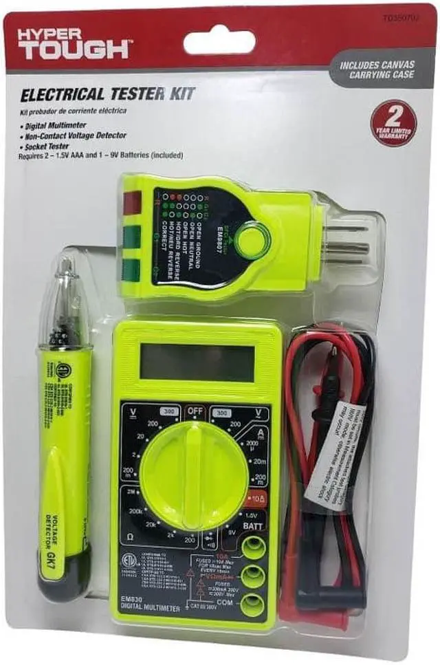 Main image of TD35070J - TESTER ELECTRICAL KIT MULTIMETER VOLTAGE DETECTOR SOCKET TESTER