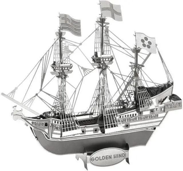 Alt view image 3 of 7 - MMS049C1 - GOLDEN HIND 3D LASER CUT MODEL 2SHEETS