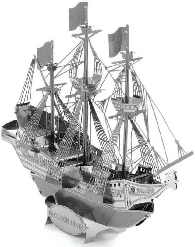 Alt view image 4 of 7 - MMS049C1 - GOLDEN HIND 3D LASER CUT MODEL 2SHEETS