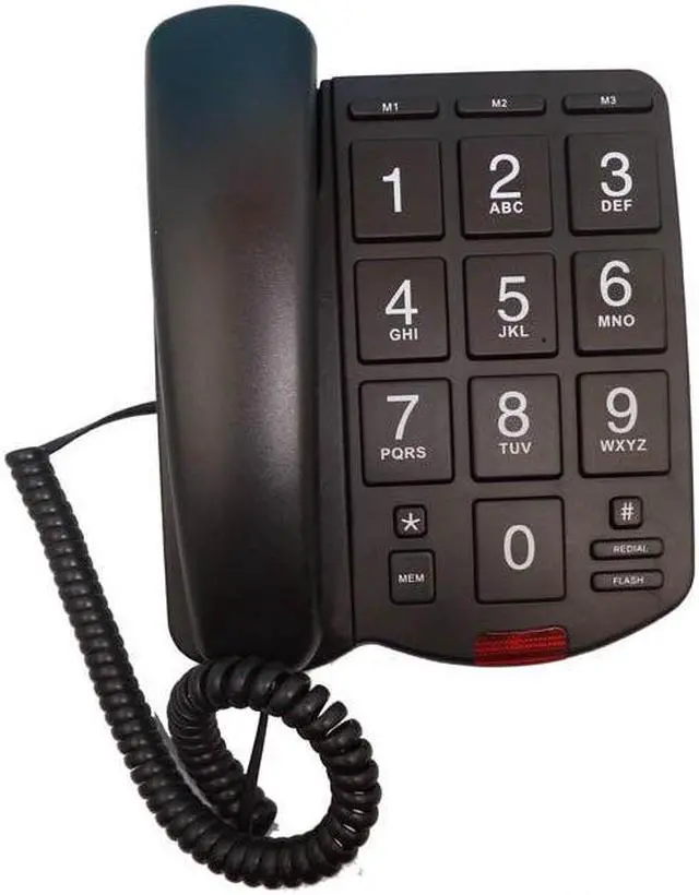 Alt view image 2 of 2 - TEL-3 BK - TELEPHONE WITH BIG BUTTONS BLACK PHONE