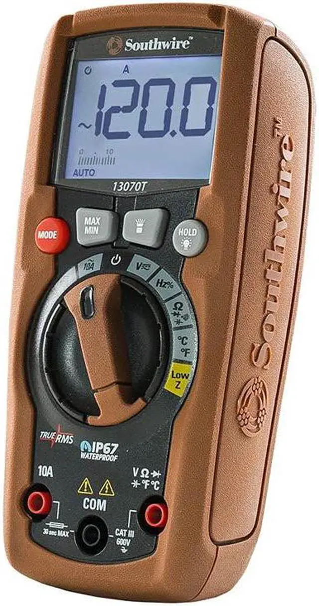 Alt view image 3 of 7 - 13070T - MULTIMETER DIGITAL 10A W/BASIC CATIII 600V TRUE RMS IP67