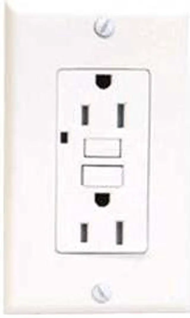 Alt view image 2 of 2 - 140127 - ELECTRICAL RECEPTACLE 2POS 20A DECORA GFCI WHITE W/WALLPLATE