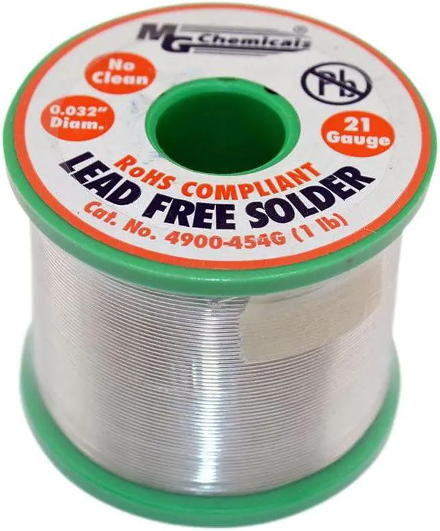Alt view image 2 of 2 - 4900-454G - SOLDER WIRE LEAD FREE 1LB 21AWG  0.032IN SN96.3 AG3 CU0.7