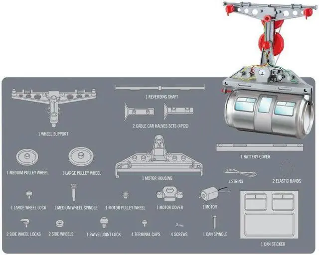 Alt view image 4 of 5 - P3358 - TIN CAN CABLE CAR REQUIRES 2 AAA BATTERIES