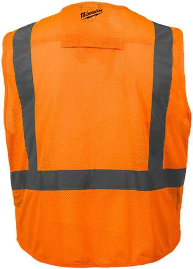 Alt view image 2 of 2 - 48-73-5031 - SAFETY VEST REFLECTIVE ORANGE S/M WITH 10 POCKETS