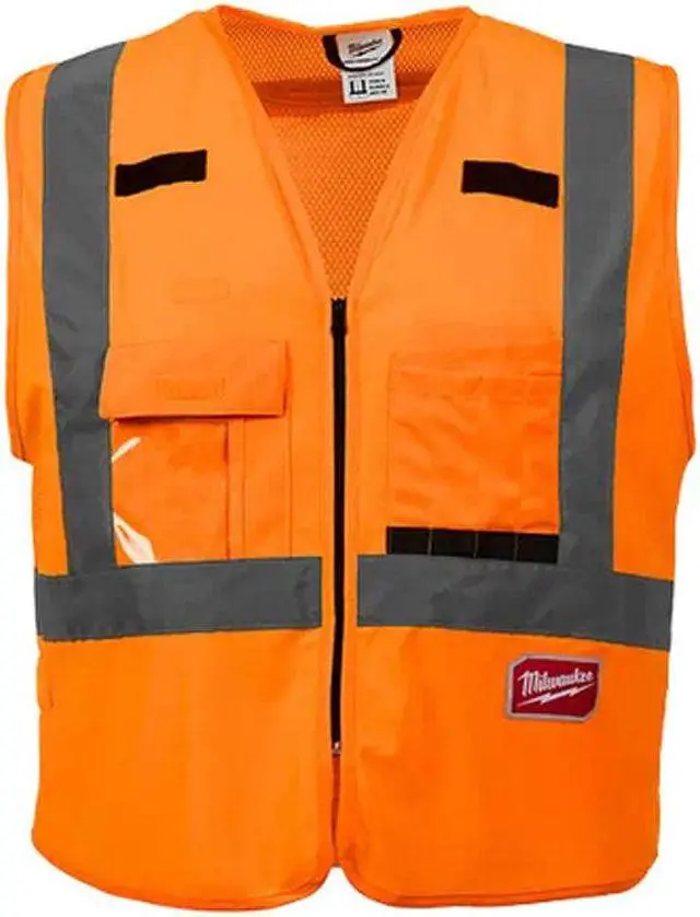 Main image of 48-73-5031 - SAFETY VEST REFLECTIVE ORANGE S/M WITH 10 POCKETS