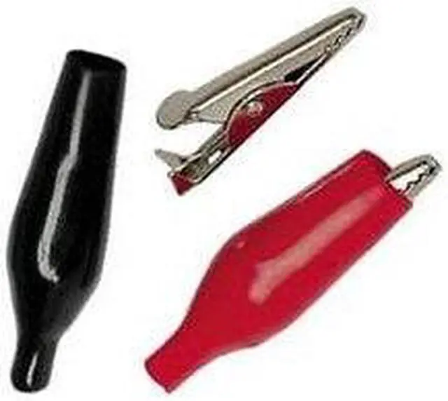 Main image of TL-210 - ALLIGATOR CLIP 55MM-THREADED SCREW ON STD BLK/RED (2 pcs/pkg)
