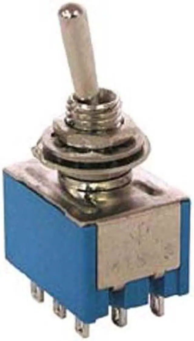 Main image of 66-1215 - TOGGLE SWITCH 3P2T 6A ON-OFF-ON 125VAC TH SOL 6MM HOLE