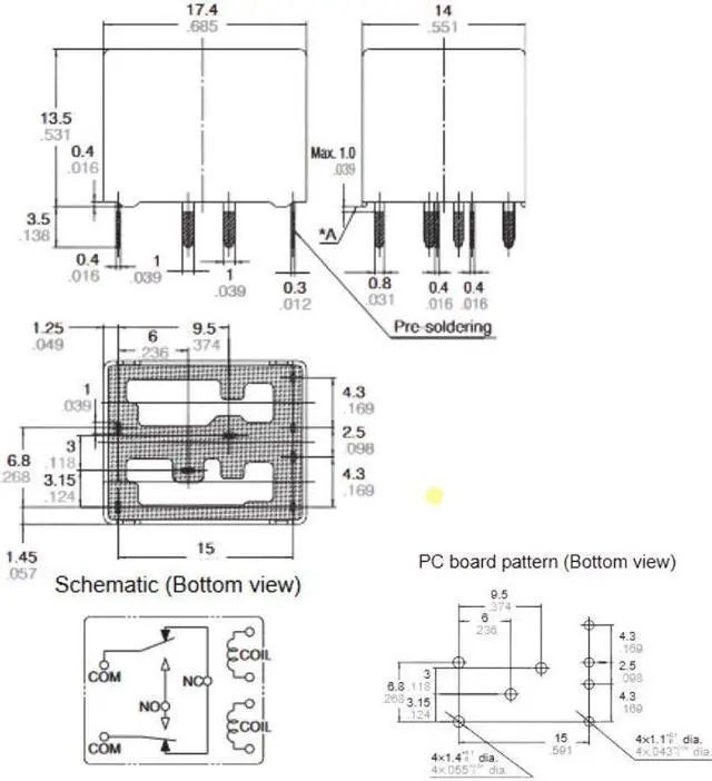 Alt view image 2 of 2 - ACT212B01-12V - RELAY DC 12V 2X1P2T 20A 8P AUTO TWIN 1 FORM CX2 BRIDGE 20A/14VDC