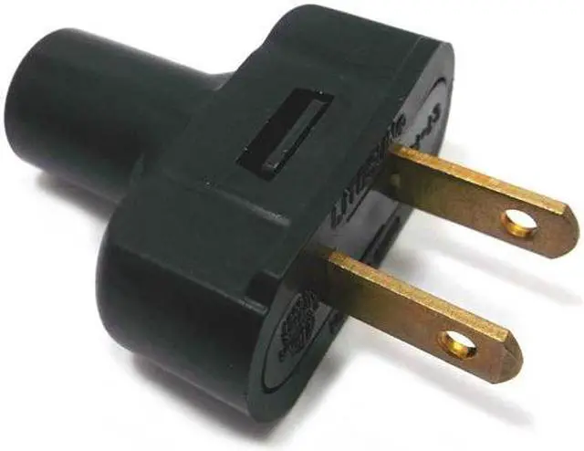 Alt view image 2 of 2 - 02633 - AC PLUG 2POS 15A 125V RUBBER BLK NON POLARIZED